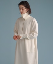 ウールライクメルトンハーフジッププルオーバー