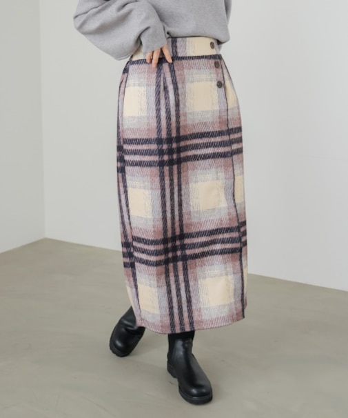 ウール調ストレッチタイトスカート