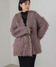 ウェーブシャギーニットジャケット