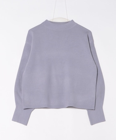 袖バルーンジャガードニットプルオーバー