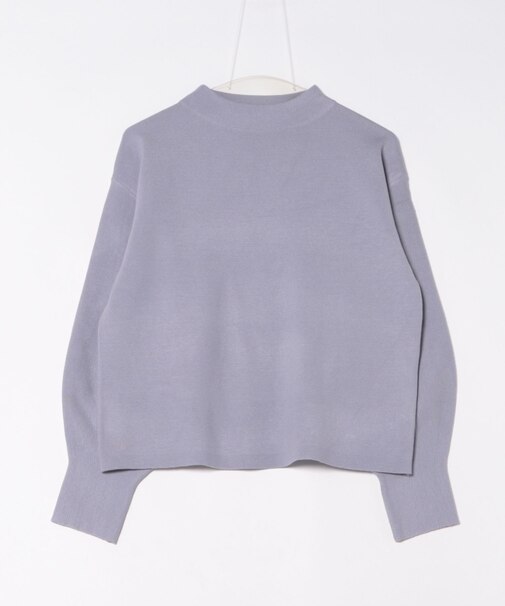 袖バルーンジャガードニットプルオーバー