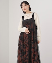 フロッキー花柄ジャンパースカート