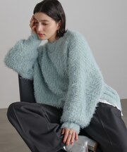 シャギーミックスニットプルオーバー［12/24発送予定］