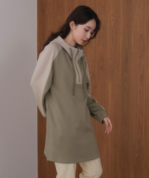 シルキーダンボールバイカラーチュニック［12/24発送予定］