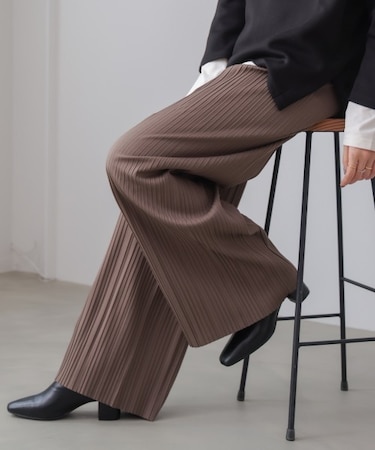 起毛プリーツパンツ
