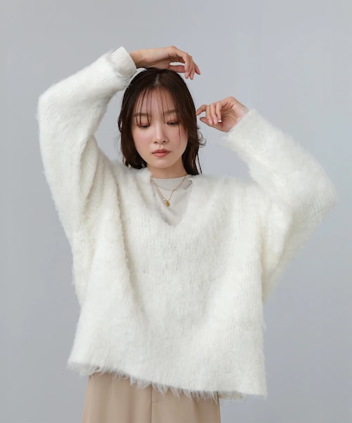 インナーセットキーネックケカ゛キニットトッフ゜ス