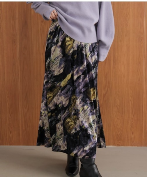 ベロアニュアンス柄スカート