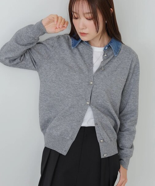 衿テ゛ニムト゛ッキンク゛ニットカーテ゛ィカ゛ン