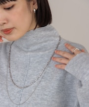 2連メタルビーズネックレス