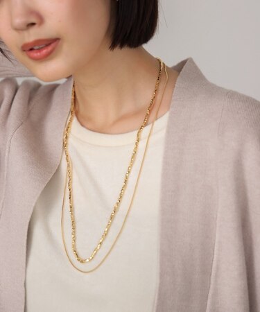 2連メタルビーズネックレス