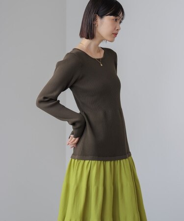 エアリーハ゛イカラーニットOP