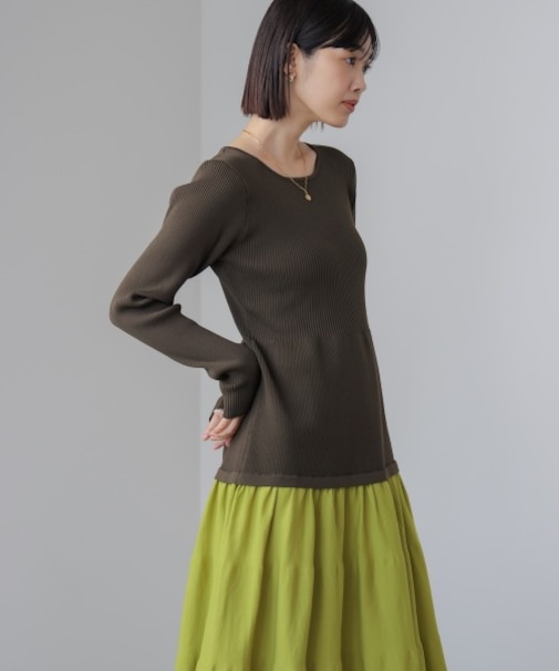 エアリーハ゛イカラーニットOP