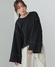 【Bab】異素材切り替え配色メロートッフ゜ス