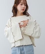 【Bab】異素材切り替え配色メロートッフ゜ス