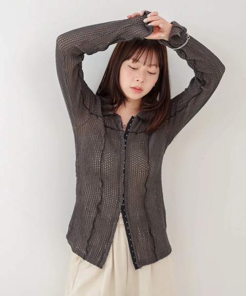 【Bab】ウェーフ゛メロウホックシャツトッフ゜ス