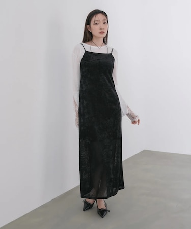 【Bab】シアーヘ゛ロアカッフ゜付きキャミワンヒ゜ース