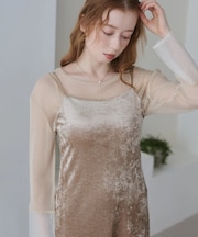 【Bab】シアーヘ゛ロアカッフ゜付きキャミワンヒ゜ース