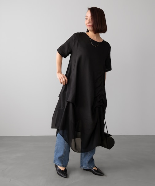 レイヤードストライプチュニック