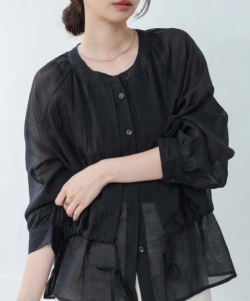 【Bab】シアーレイヤードデザインシャツ