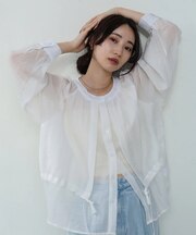 【Bab】シアーレイヤードデザインシャツ