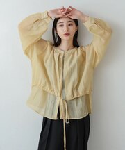 【Bab】シアーレイヤードデザインシャツ