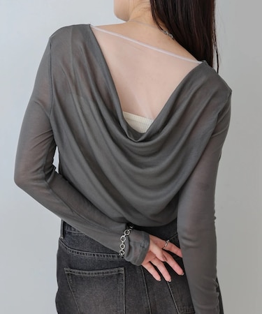 【Bab】バックドレープデザイントップス