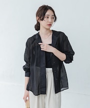 【Bab】シアーシャツパーカー