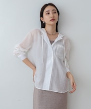 【Bab】シアーシャツパーカー