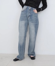 【Bab】ダブルボタンデニムパンツ