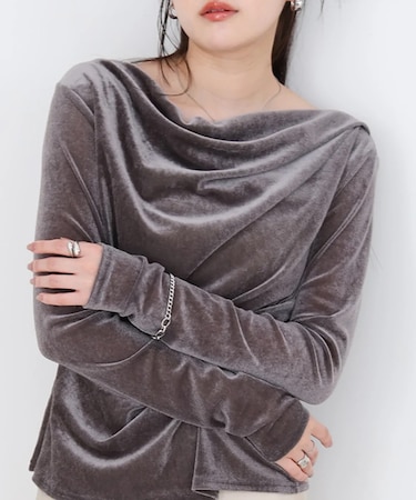 【Bab】シアーベロアドレーププルオーバー