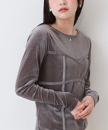 【Bab】シアーベロアビスチェドッキングプルオーバー