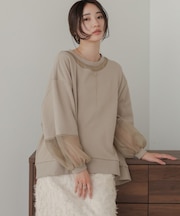 【Bab】オーバーシルエットシアースウェットトップス