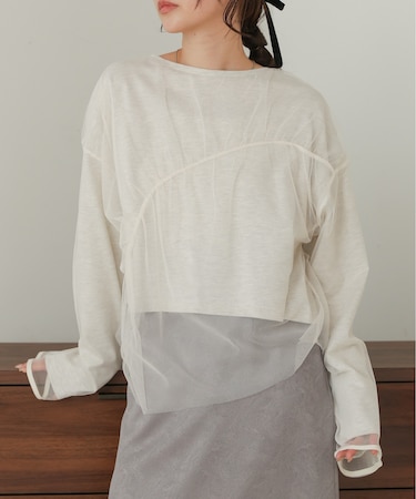 【Bab】チュールレイヤードトップス