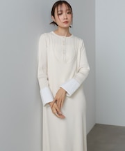 【Bab】リフ゛シャツ袖ニットカーテ゛ィカ゛ン+リフ゛ニットワンヒ゜ース