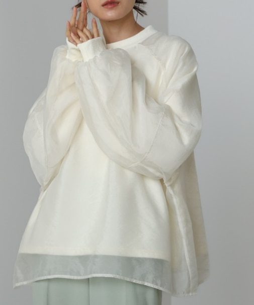 【Bab】”2000枚売れた!”大人気 シアーレイヤート゛裏毛スウェット