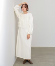 【Bab】【選べるサイズ展開】ティアードチュールキャミ+スウェットワンピースSET