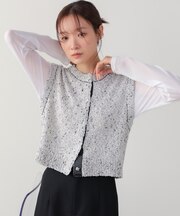 【Bab】MIX編みラインニットトップス