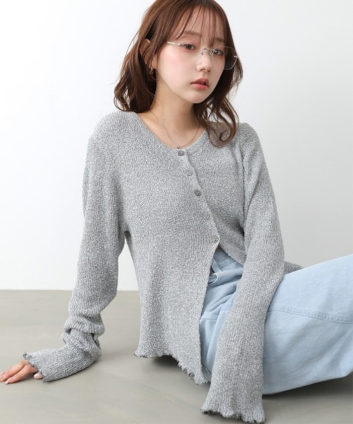 【Bab】ヘムメロウスリットカーディガン