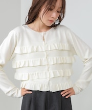 【Bab】ティアードフリルニットカーデ&2WAYビスチェアンサンブル