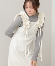 【Bab】【選べるサイズ展開/イージージョーゼットシリーズ】【イージーケア】イージージョーゼットショルダーギャザーワンピース