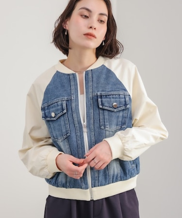 ナイロンデニムドッキングブルゾン
