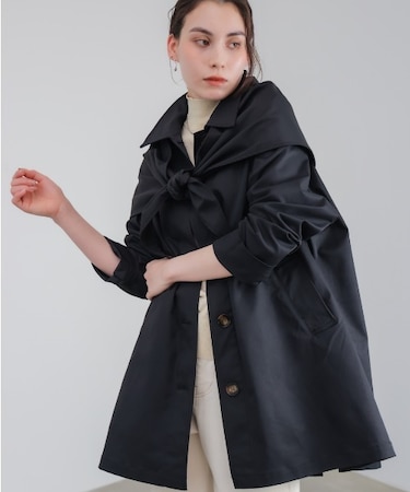 スカーフ付スプリングコート