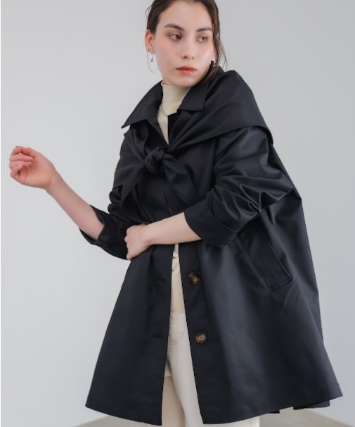 スカーフ付スプリングコート