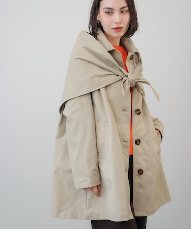 スカーフ付スプリングコート