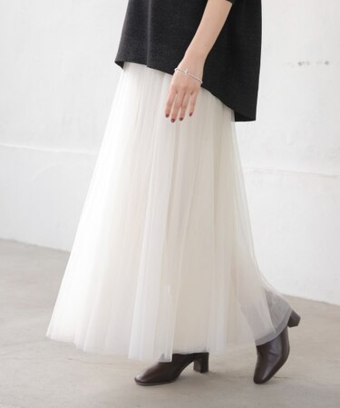 チュールフレアスカート