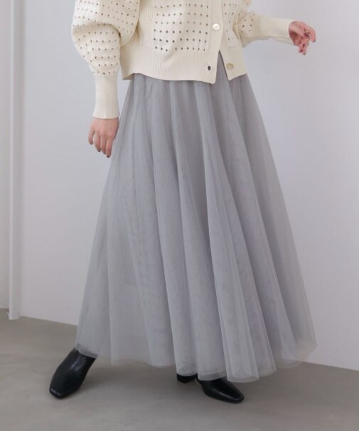 チュールフレアスカート