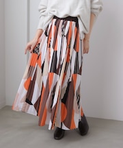 幾何柄プリーツＳＫＴ