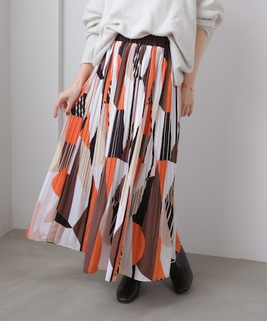 幾何柄プリーツＳＫＴ