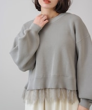 軽量レイヤードニットプルオーバー