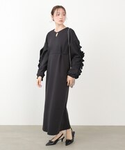 【Bab】【選べるサイズ展開】フリルスリーブポンチワンピース